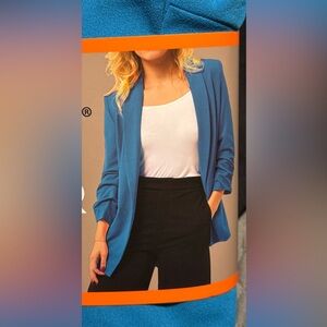 💙🆕Chic Blue Women's Crepe Blazer, XXL💙